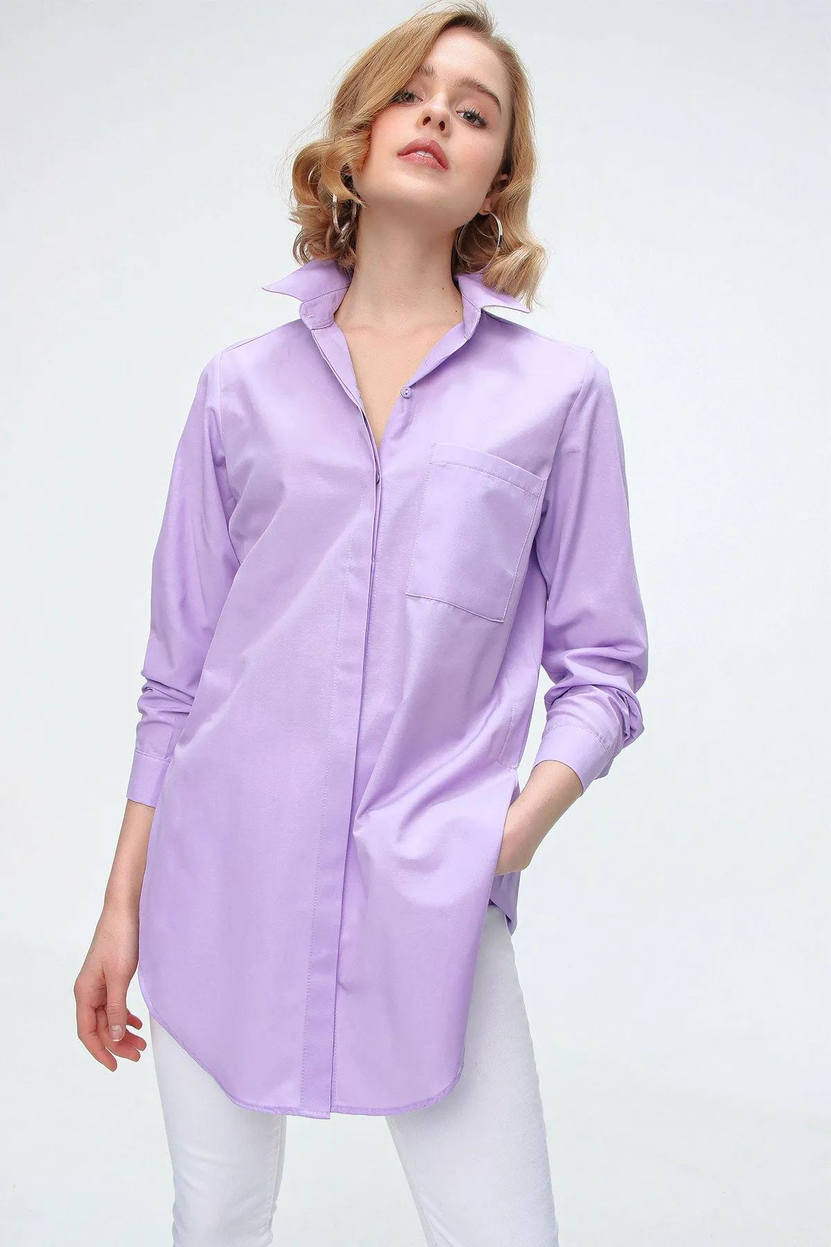 3879 oversize cepli gömlek