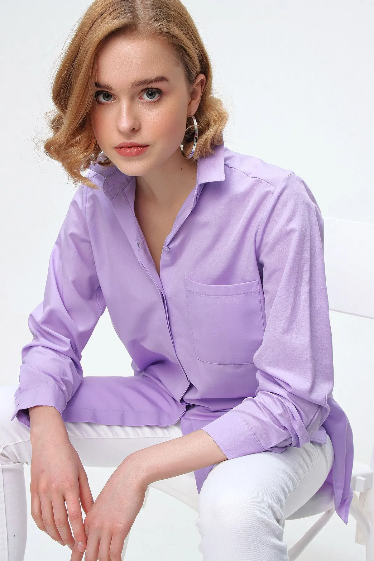 3879 oversize cepli gömlek
