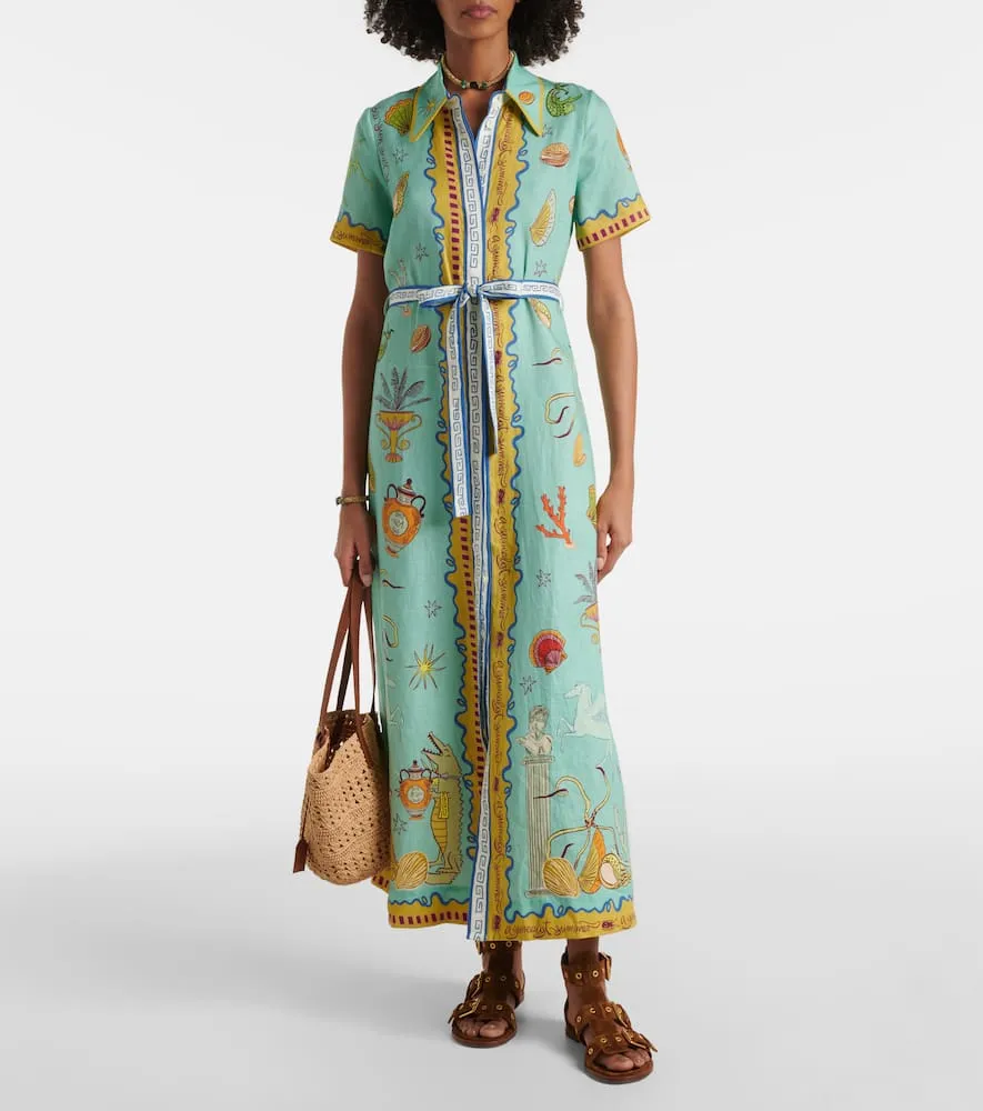 Al√É¬©mais Surrealist Summer linen shirt dress