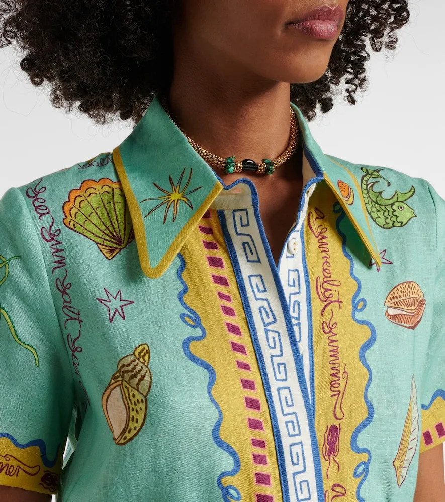 Al√É¬©mais Surrealist Summer linen shirt dress