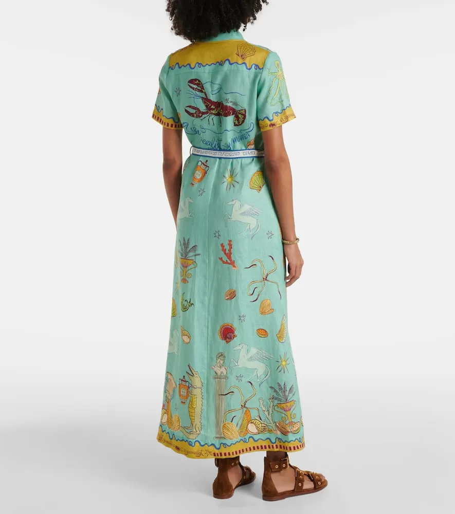 Al√É¬©mais Surrealist Summer linen shirt dress