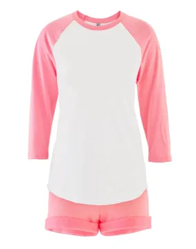 American Apparel Two Piece Raglan Top and Fleece Short Set