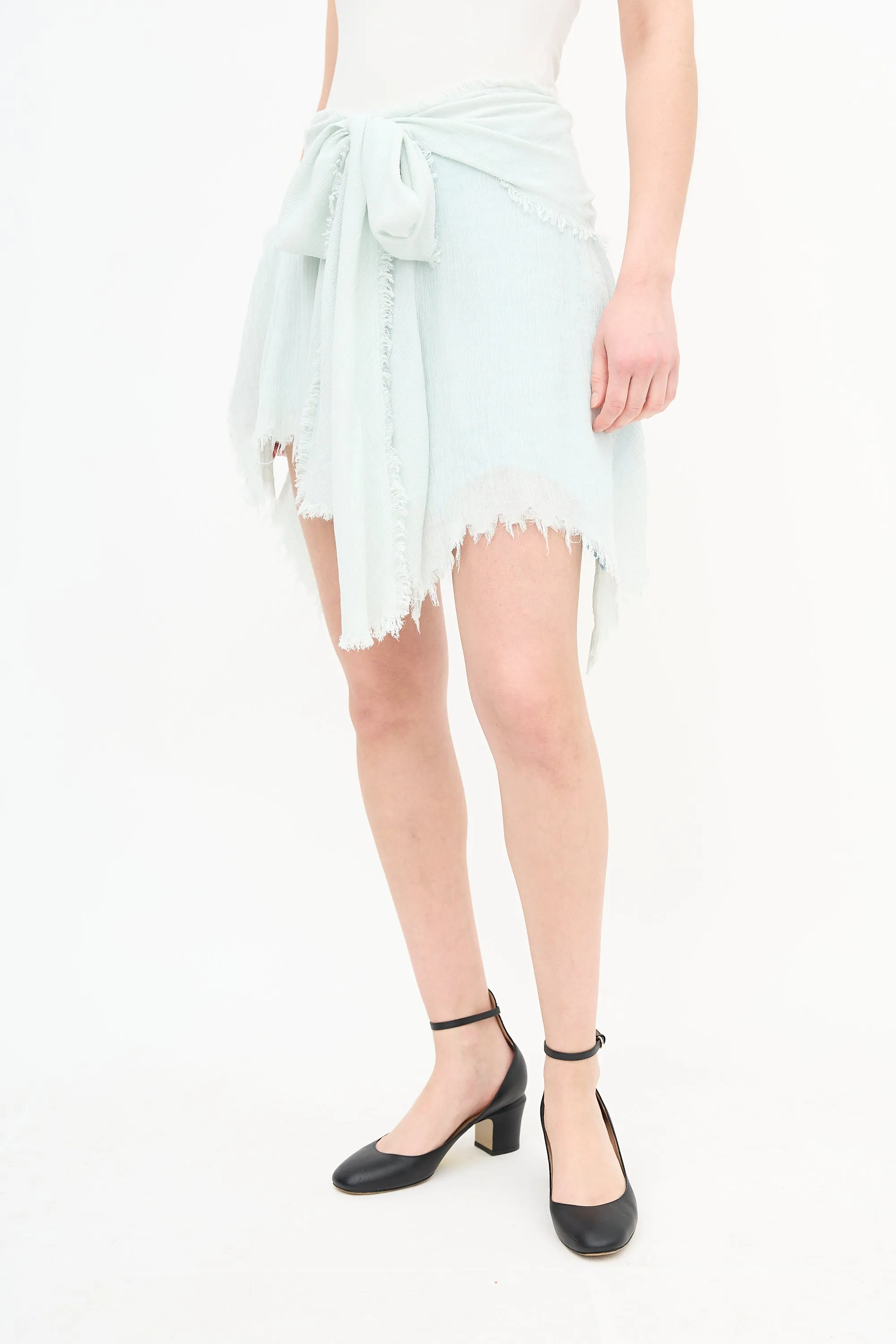 Asymmetric Frayed Skirt