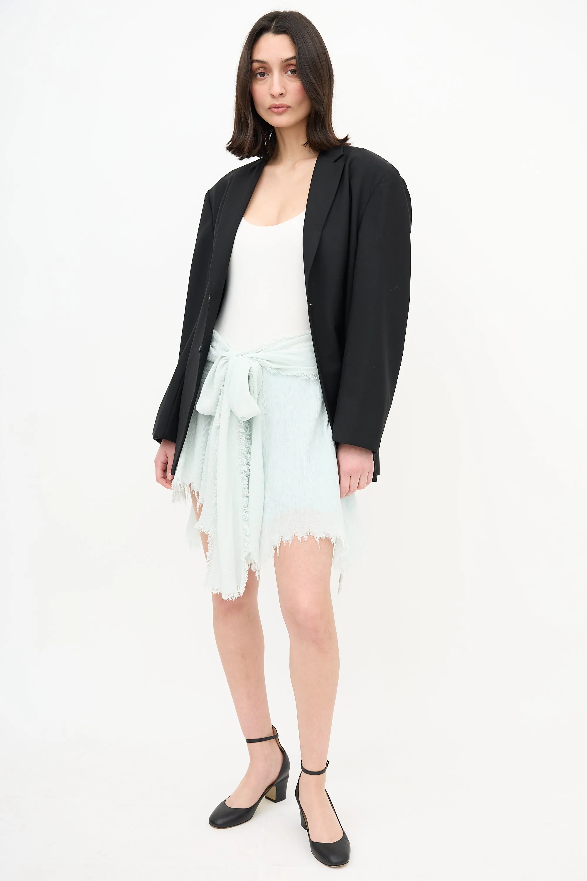 Asymmetric Frayed Skirt