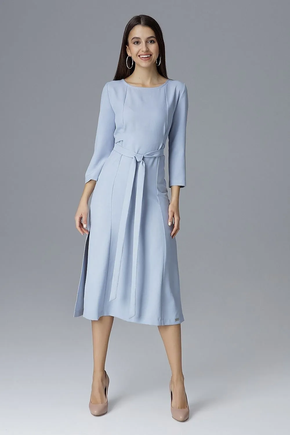 Chic Waist-Tie Evening Cocktail Dress for Special Events