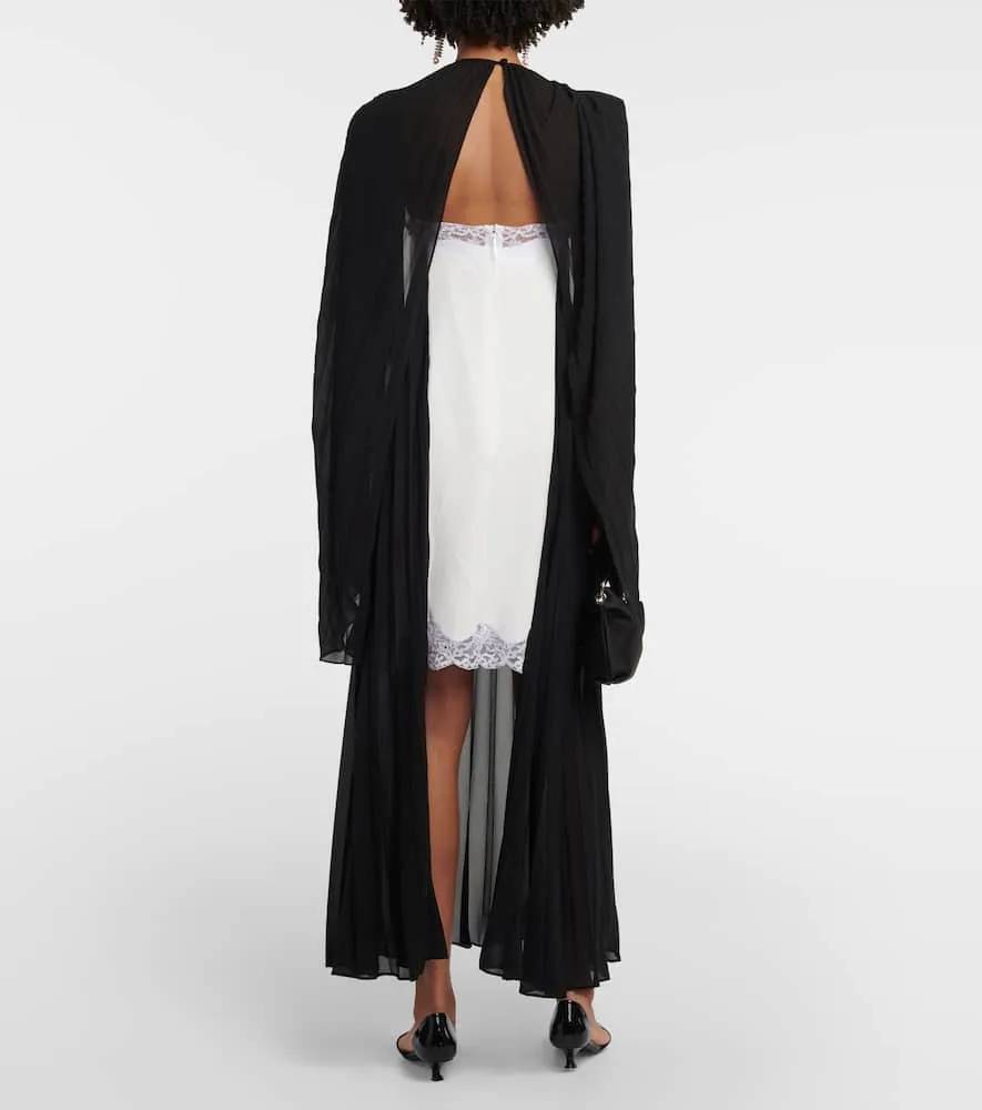 Christopher Kane Mrs Robinson lac-trimmed midi dress with cape