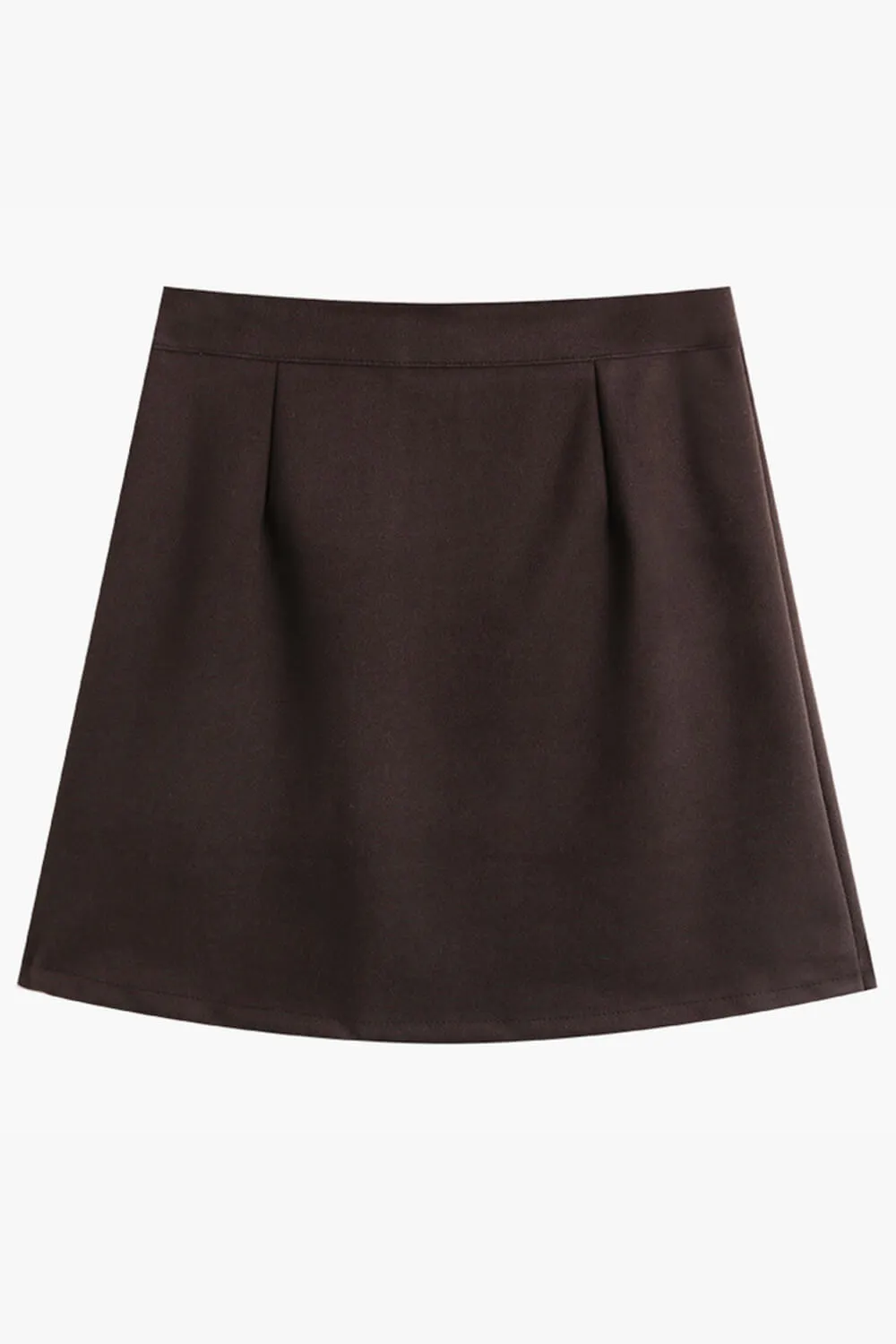Dark Academia Soft Brown High Waist Short Skirt
