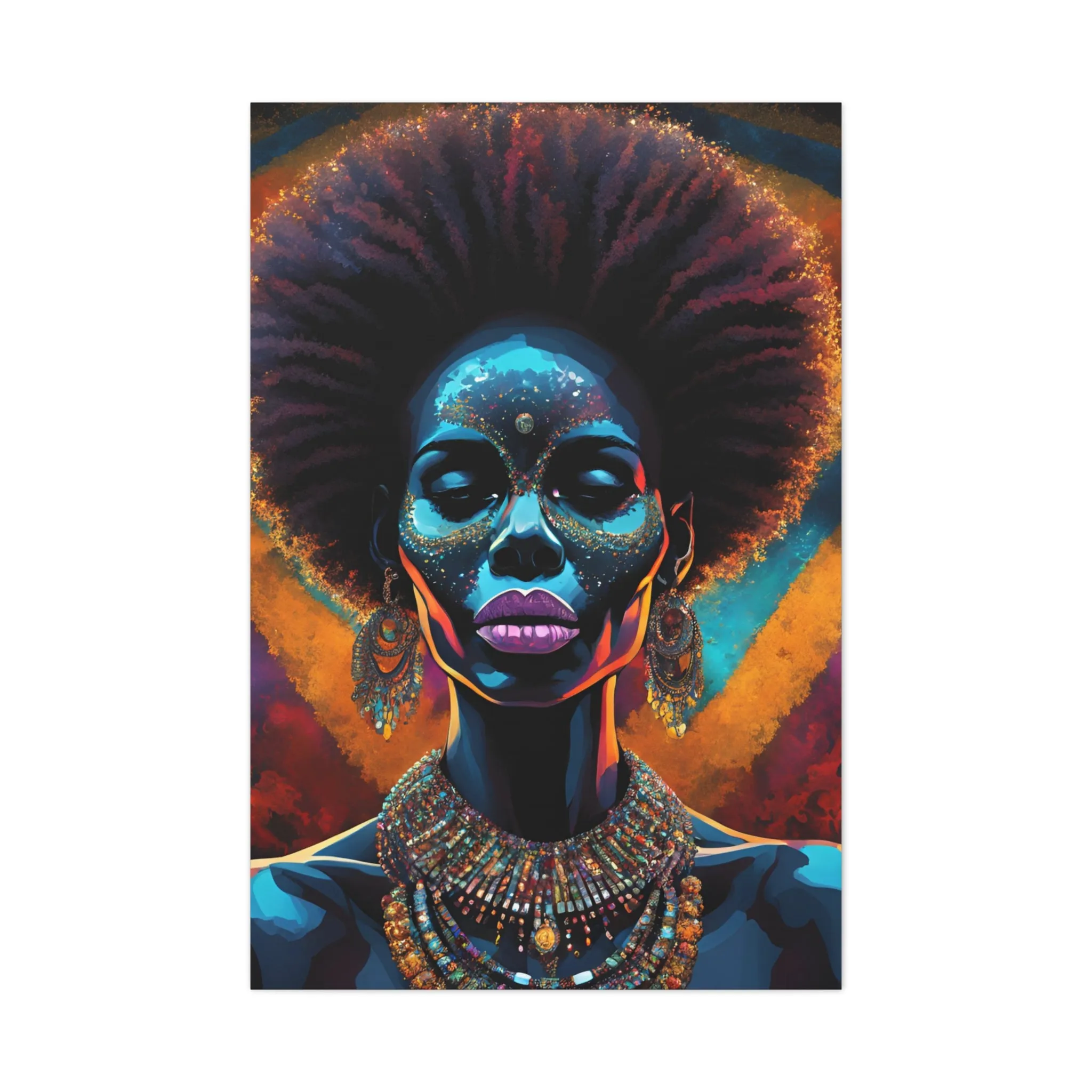 DUO Modern "Black Goddess" Canvas Artwork