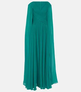 Elie Saab Caped silk-blend gown