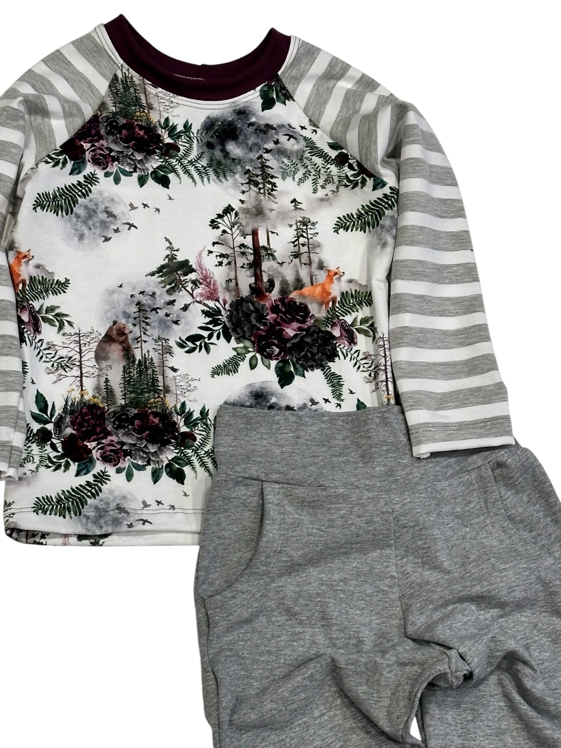 Floral Wildlife Raglan and Joggers Set | Size 4/5T