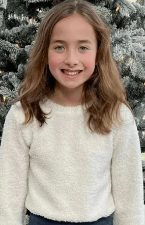 James & Lottie Be Elizabeth Girls Cozy Winter White Sweatshirt