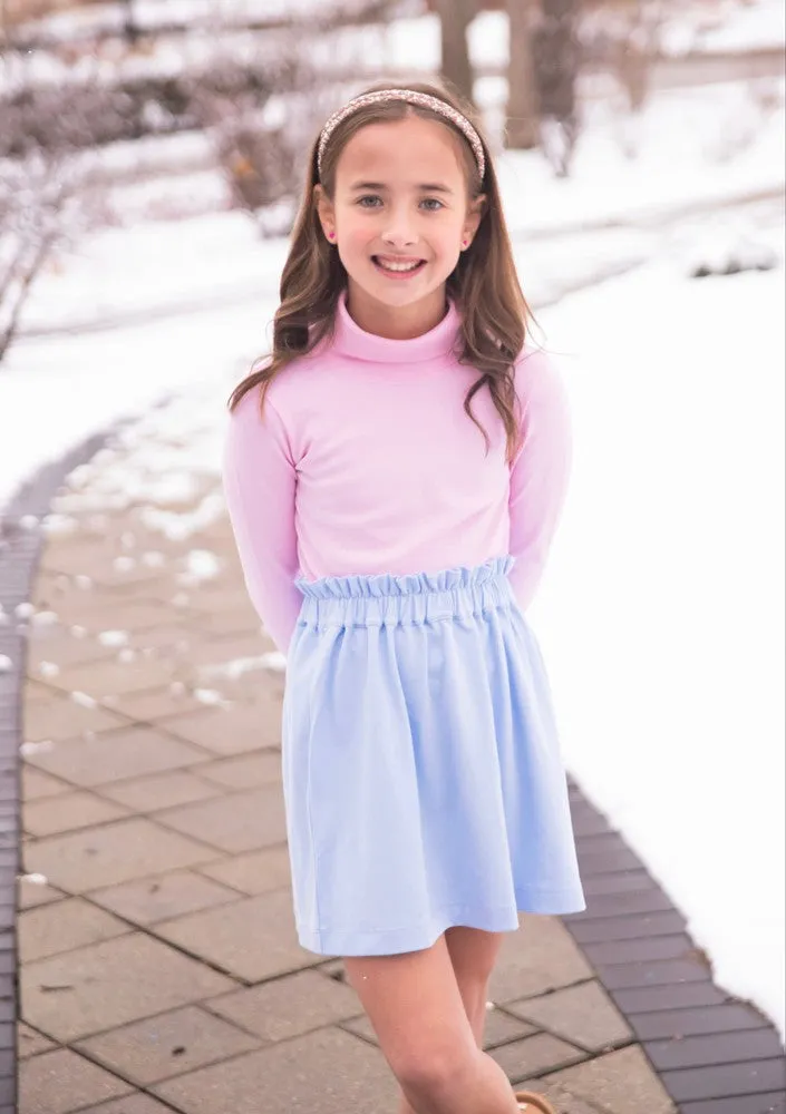 James & Lottie Girls Blakely Knit Skirt - Light Blue