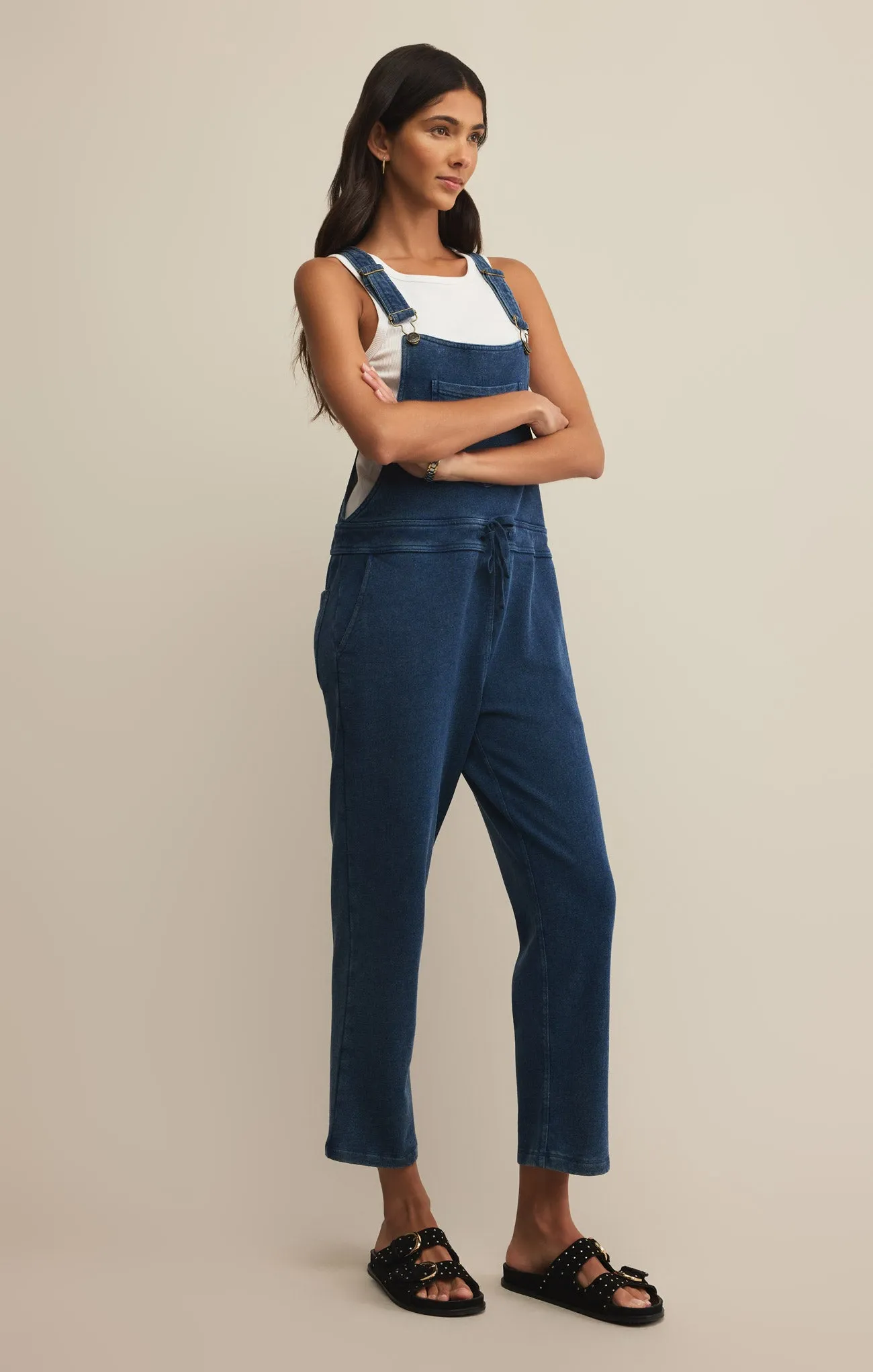 Knit Denim Overalls