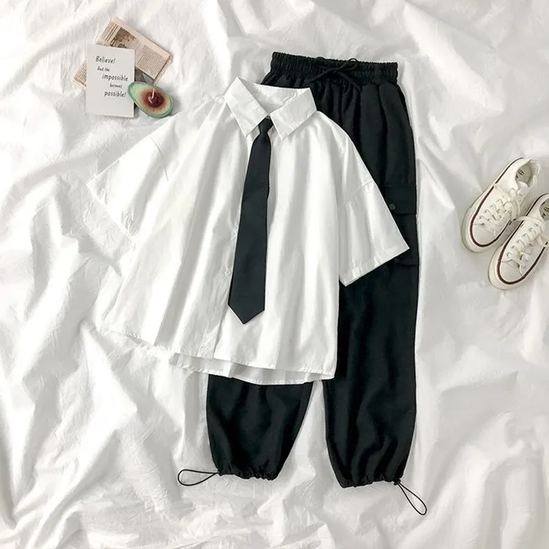Lavinia - Chic Short Sleeve Lapel Blouse for Women