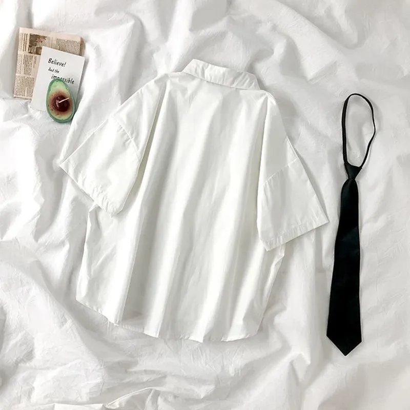 Lavinia - Chic Short Sleeve Lapel Blouse for Women