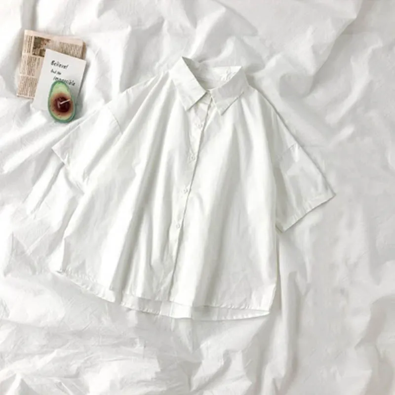 Lavinia - Chic Short Sleeve Lapel Blouse for Women