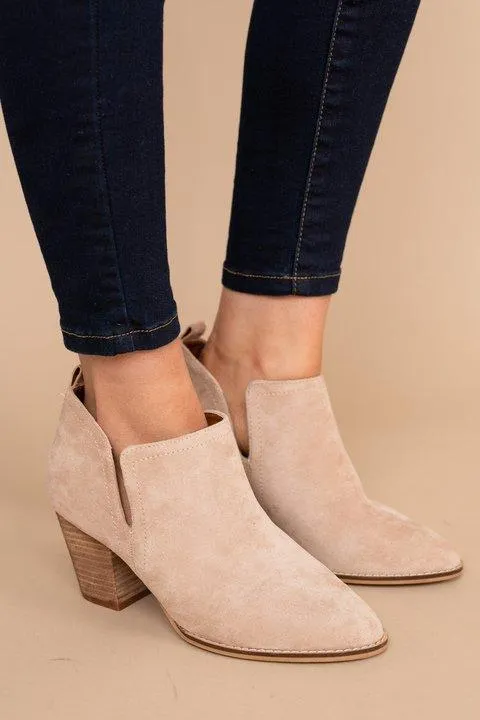 Make It Happen Taupe Brown Booties