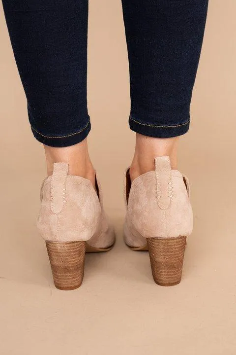 Make It Happen Taupe Brown Booties