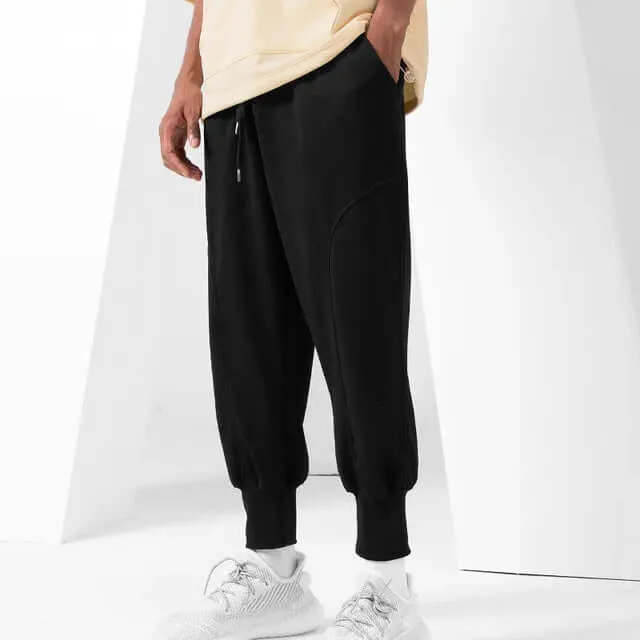 Men's Relaxed Fit Joggers: Elastic Waist & Cuffed Ankles