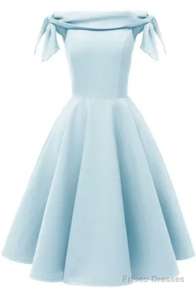Simple Short Homecoming Dresses Blue Graduation Dresses