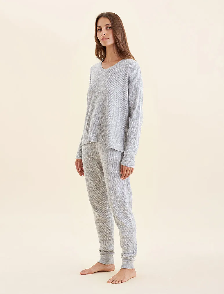 Super Soft Waffle V-Neck Top