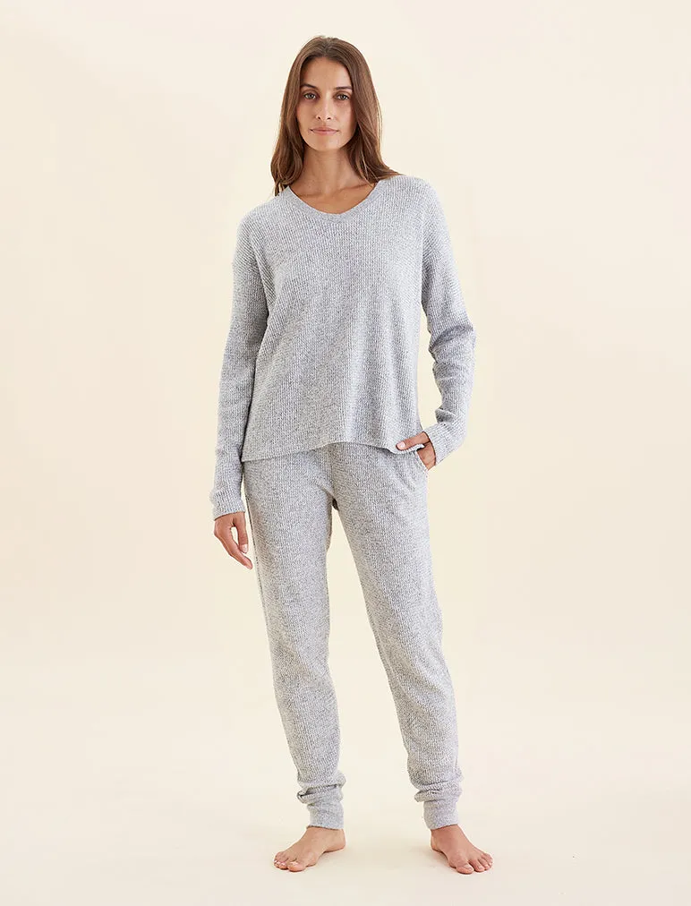 Super Soft Waffle V-Neck Top