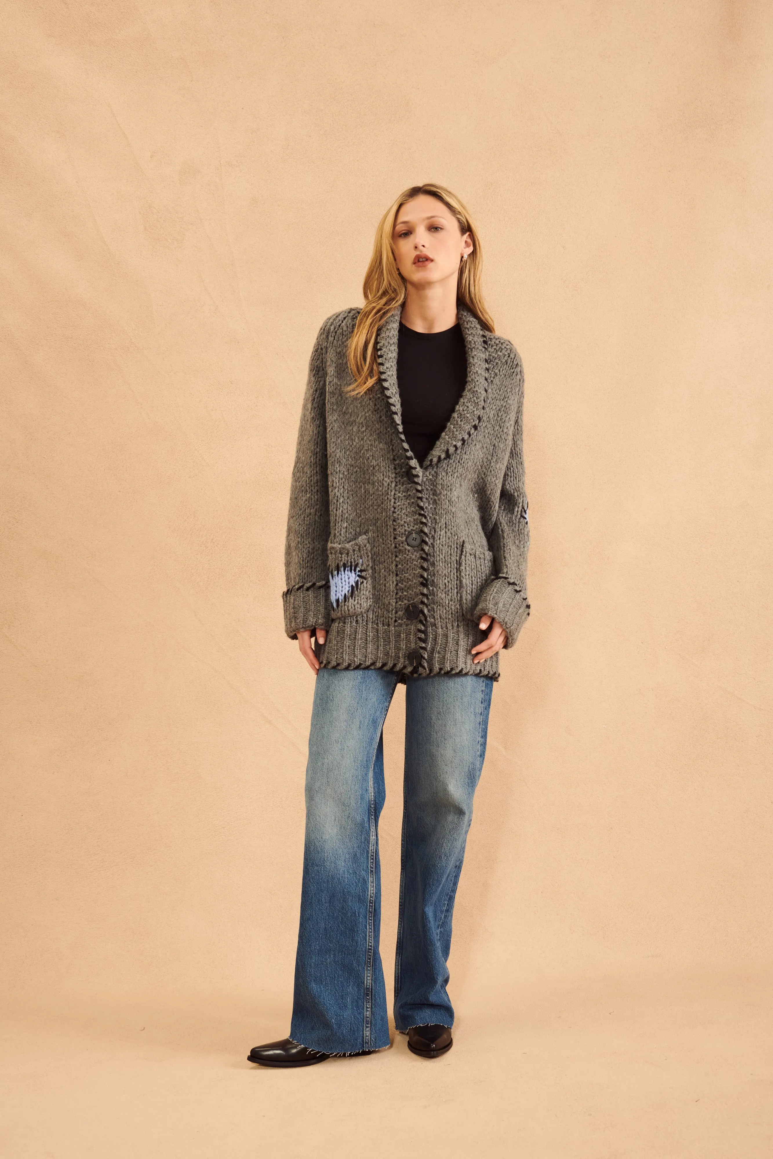 TRIPP STITCHED HEART CARDI