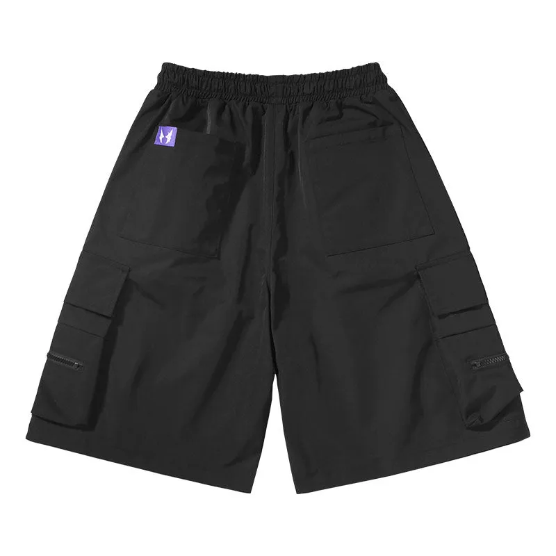 Us tide mountain multi-pocket stretch rope buckle waistband Lightning small label loose five cent shorts